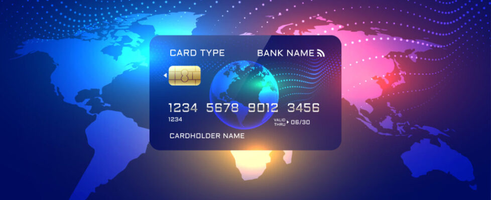 global recognised credit card concept background